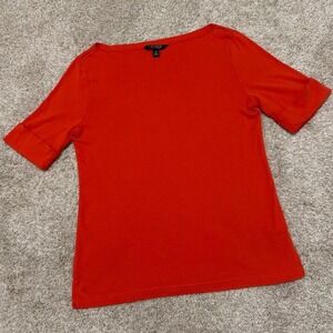 Lauren Ralph Lauren Short Sleeve Top | Blood Orange‎ | Large